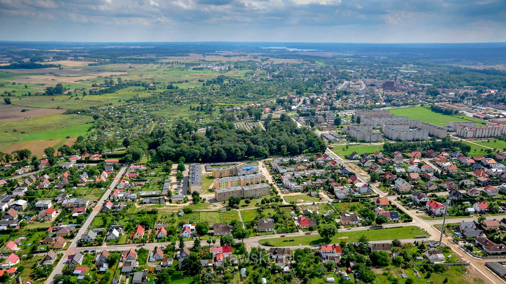 widok Drawska Pomorskiego z lotu ptaka widok Drawska Pomorskiego z lotu ptaka