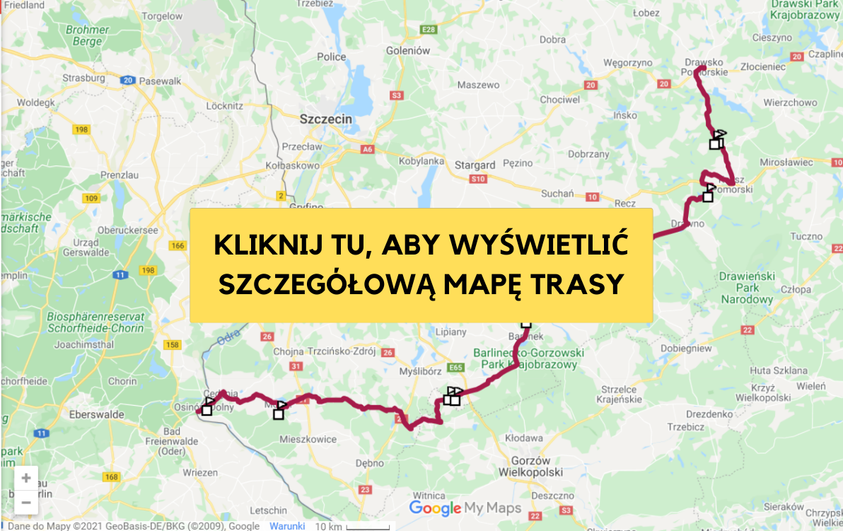 Mapa trasy Drawsko-Cedynia