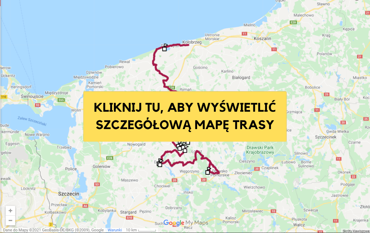 Mapa trasy Drawsko-Kołobrzeg