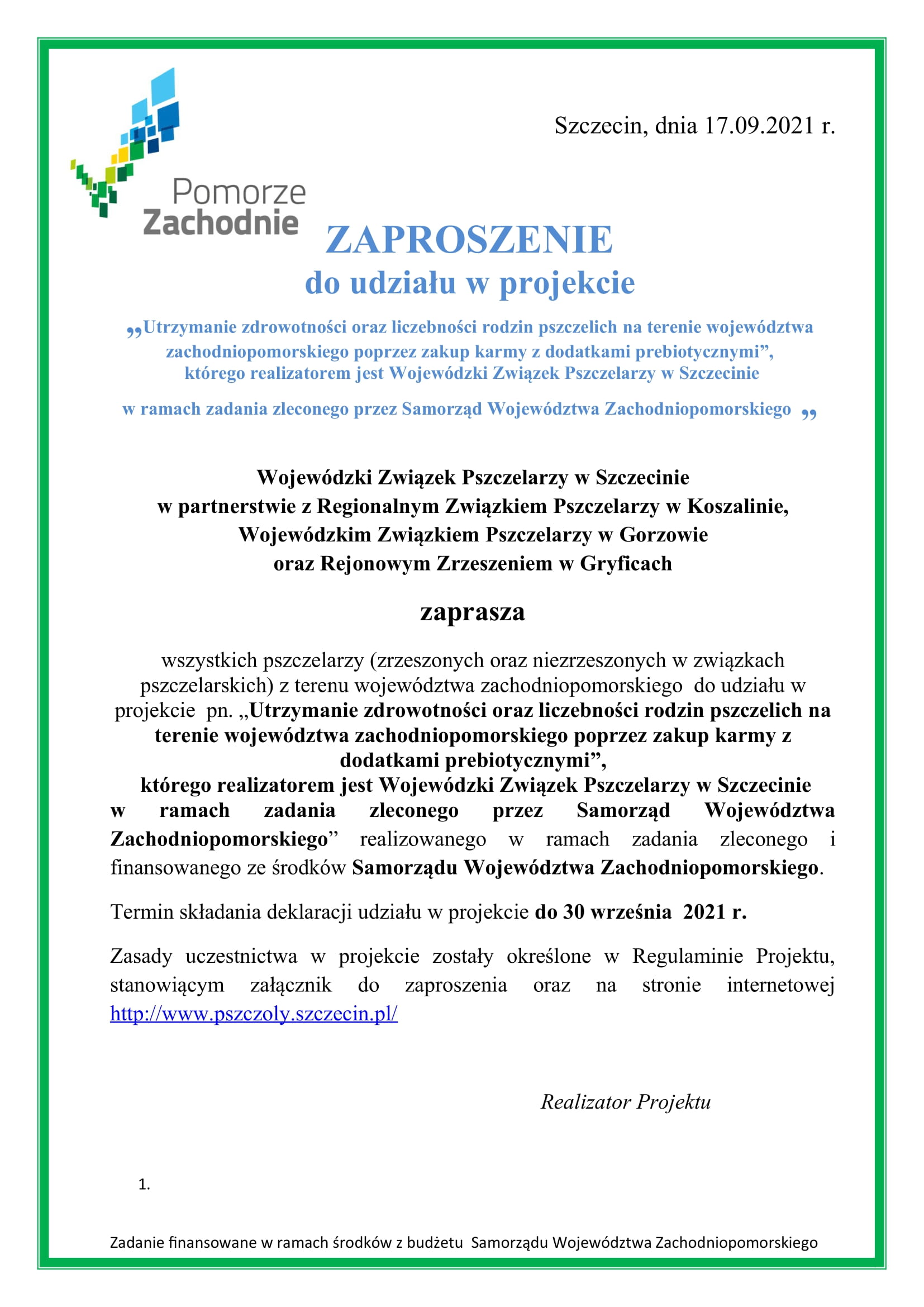Zaproszenie do udziału w projekcie