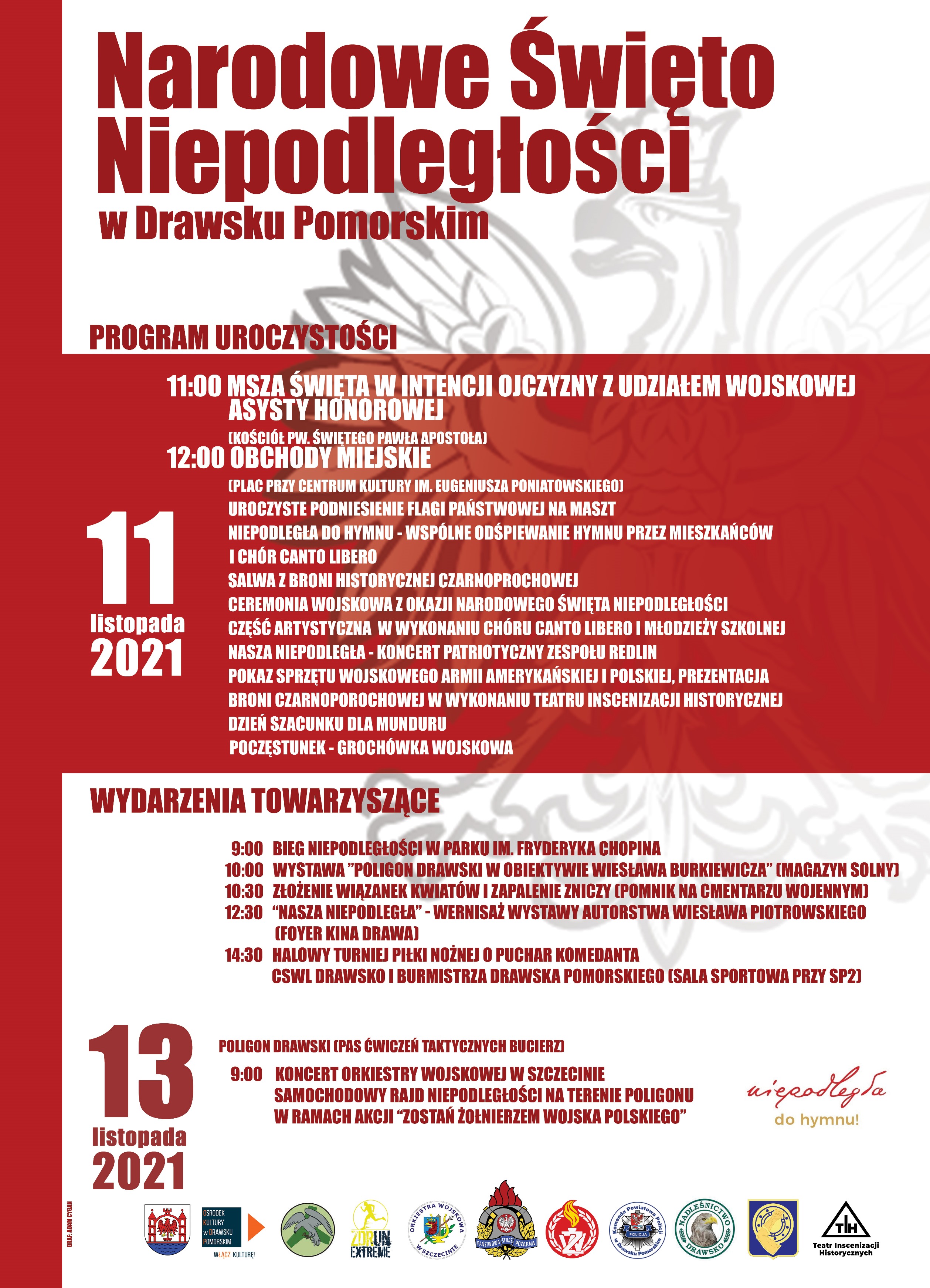 Plakat dotyczący obchodów Święta Niepodległości