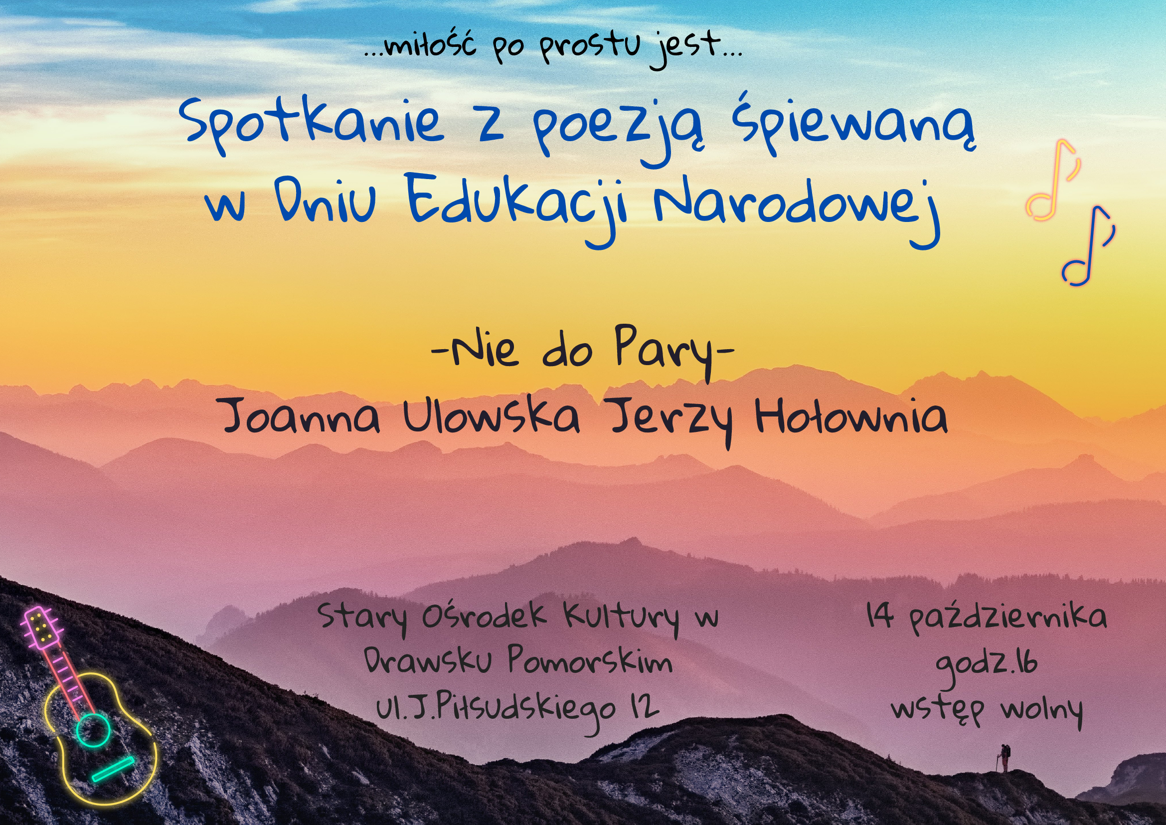 Plakat dotyczący spotkanie z okzaji Dnia Edukacji Narodowej
