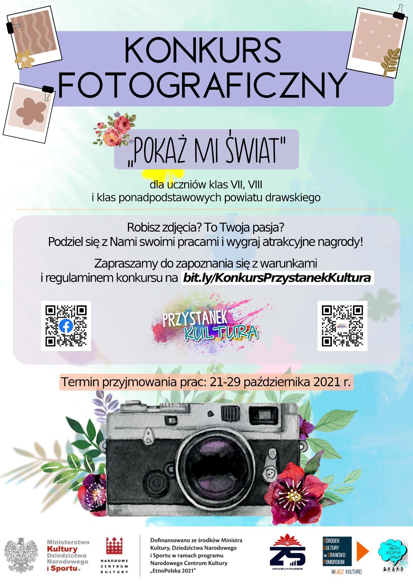 Plakat dotyczący konkursu fotograficznego "Pokaż mi świat" Plakat dotyczący konkursu fotograficznego "Pokaż mi świat"