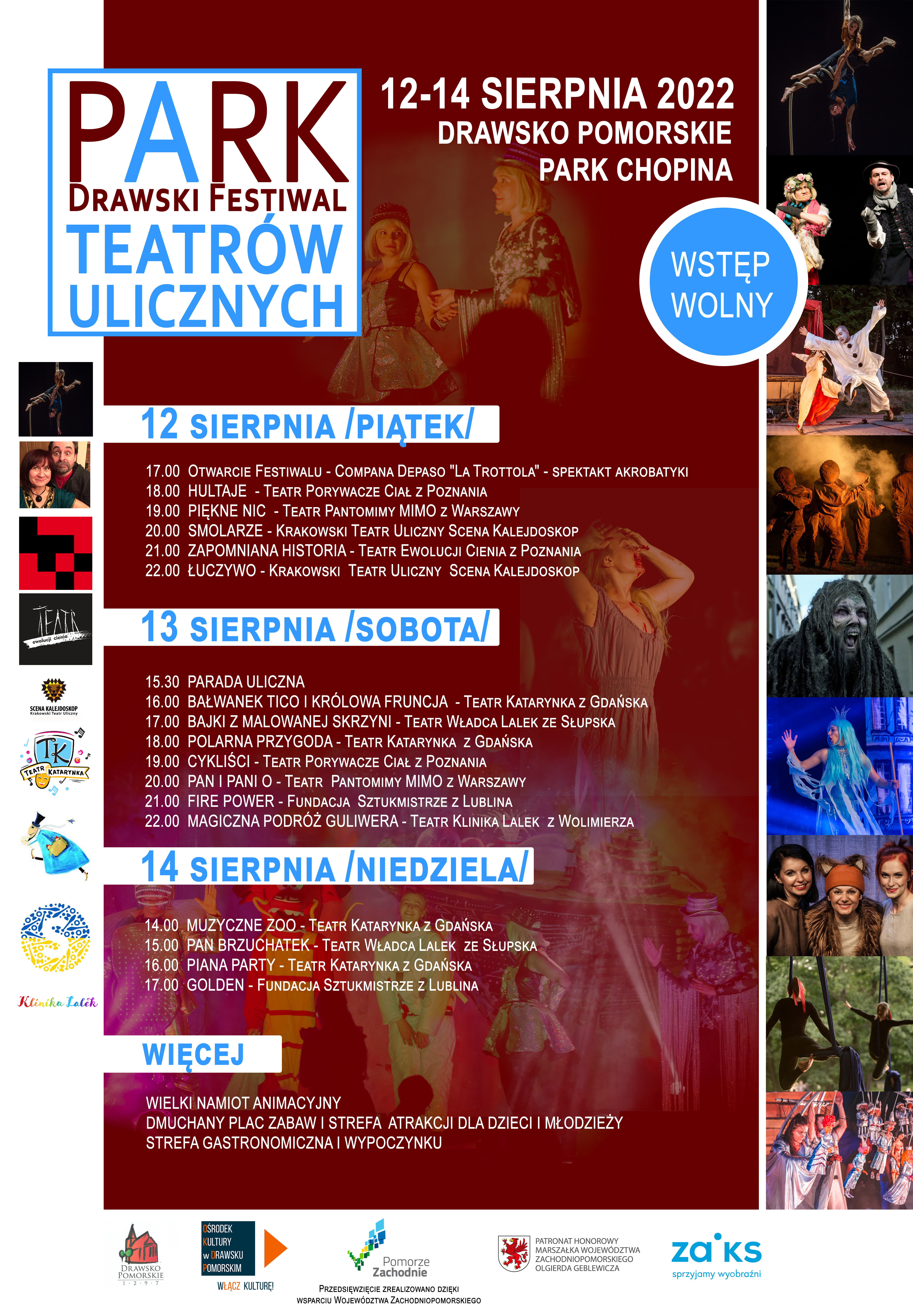 Plakat dotyczący PARK - Drawski Festiwal Teatrów Ulicznych EDYCJA 2022
