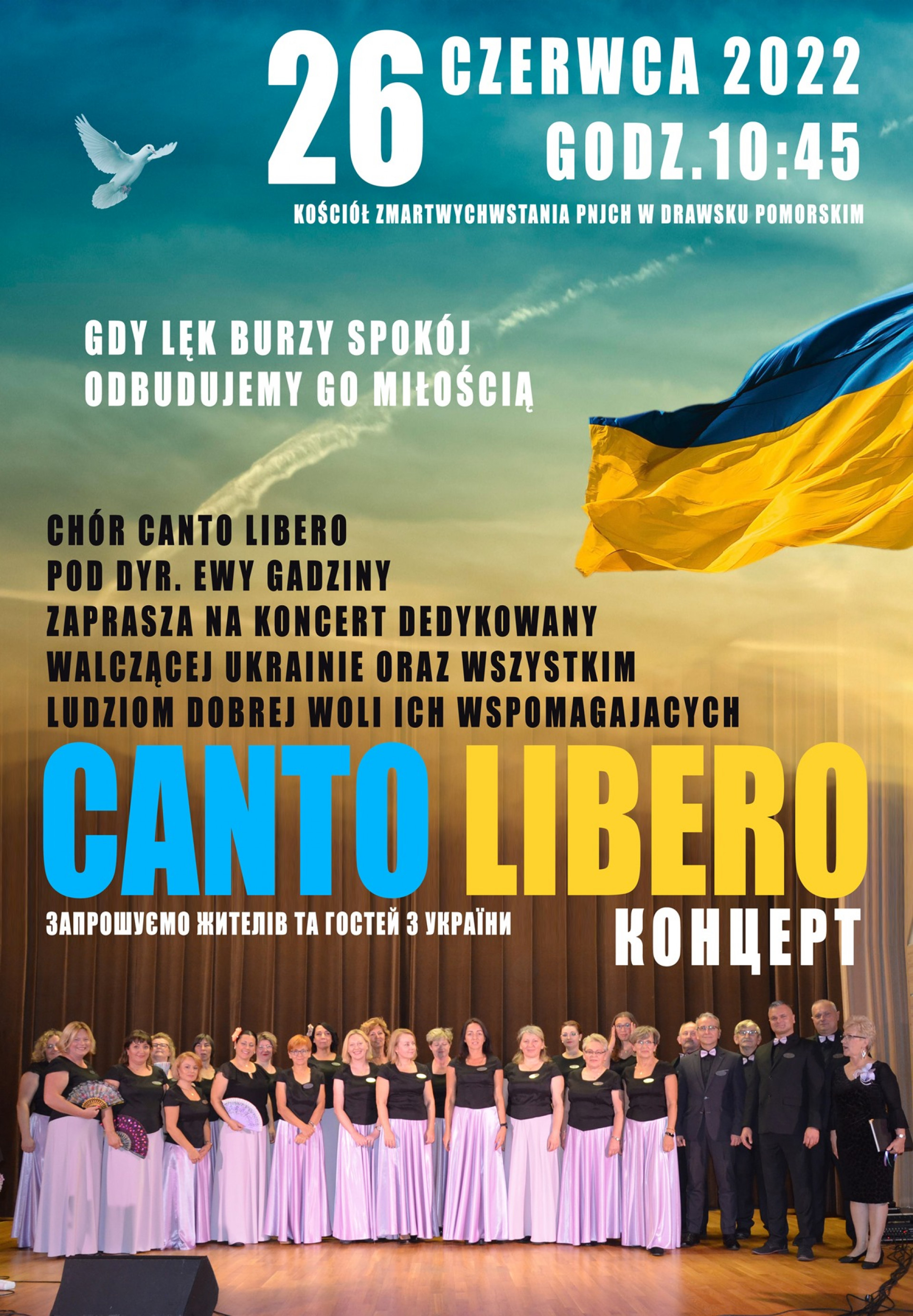 Plakat dotyczący koncert dla walczącej Ukrainy