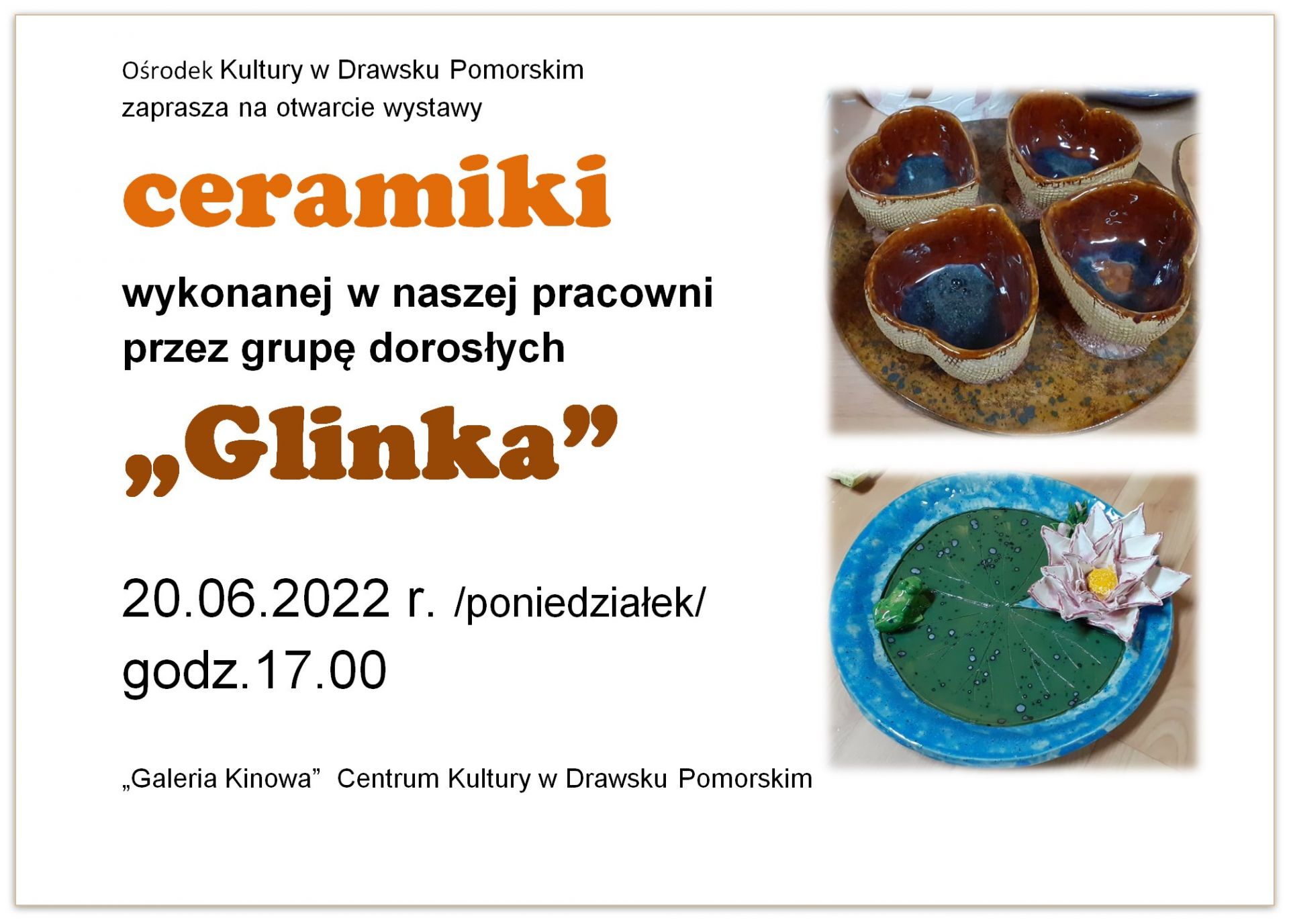 Plakat dotyczący wystawy ceramiki