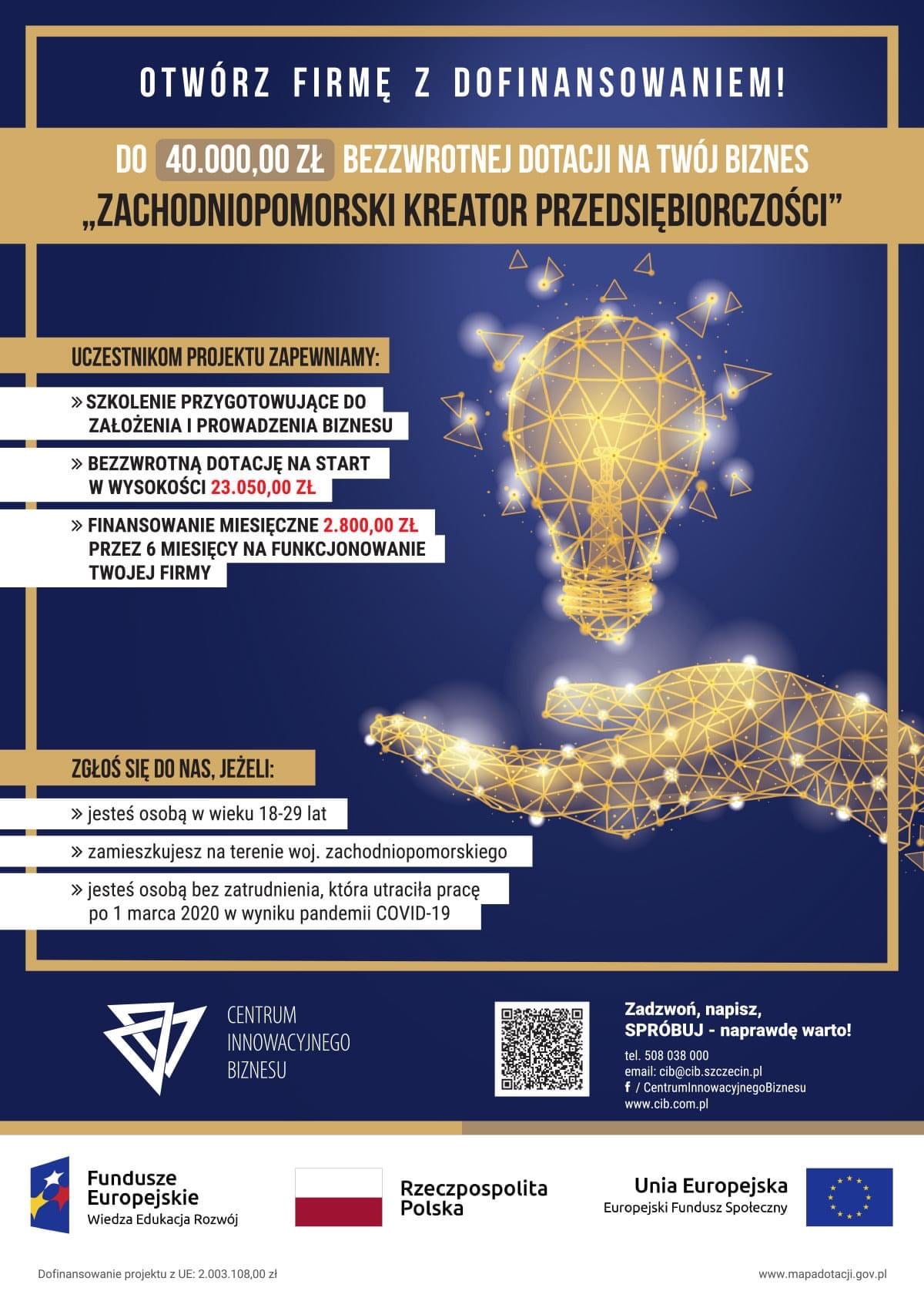 Plakat „Zachodniopomorski Kreator Przedsiębiorczości” Plakat „Zachodniopomorski Kreator Przedsiębiorczości”