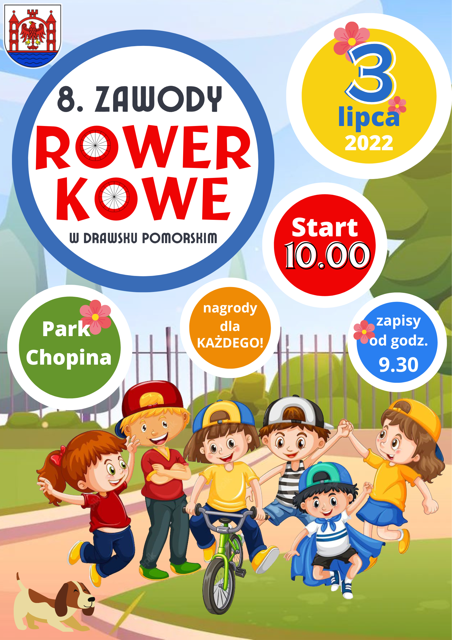 Plakat dotyczący zawodów rowerkowych