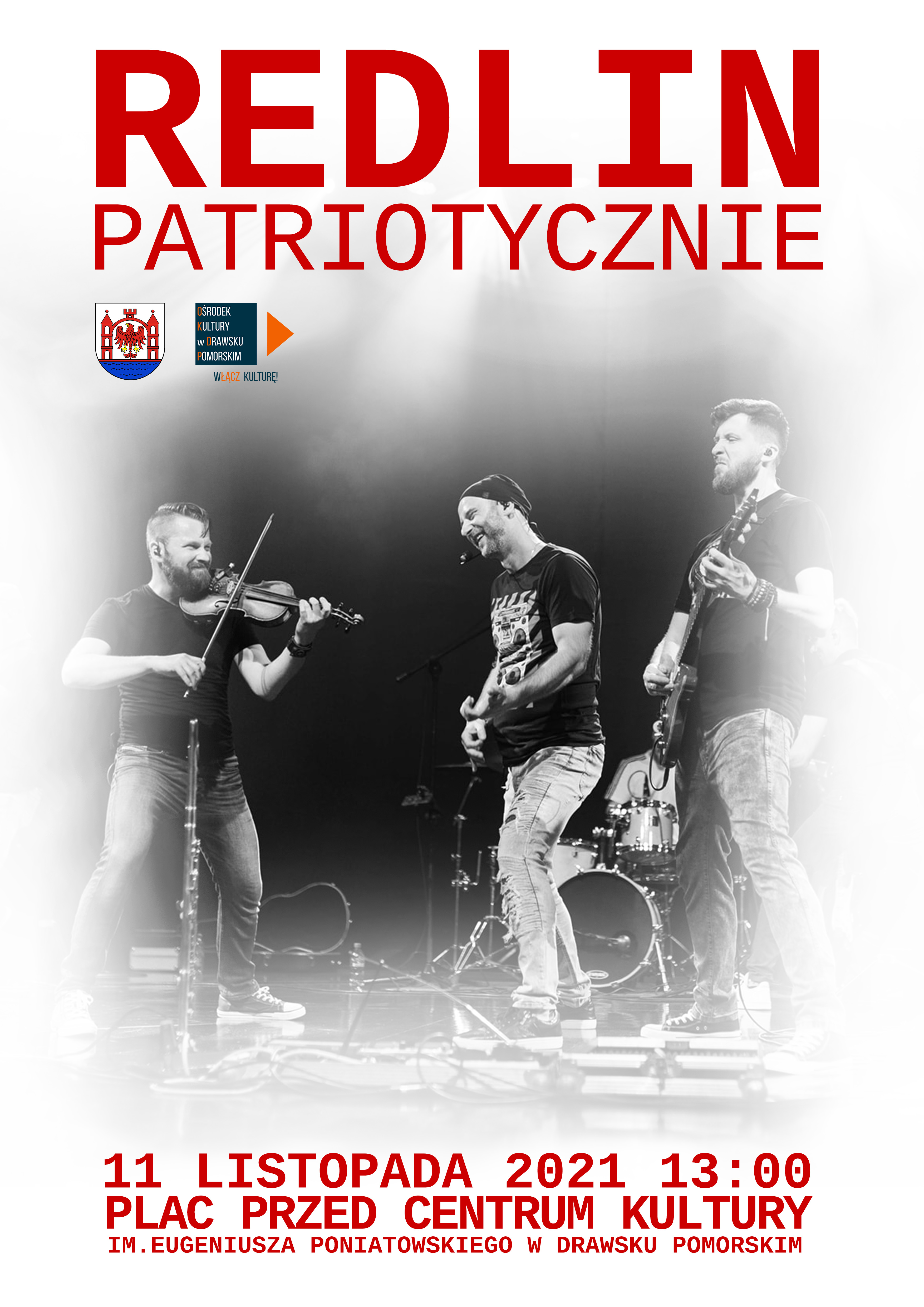 Plakat dotyczący koncertu zespołu REDLIN