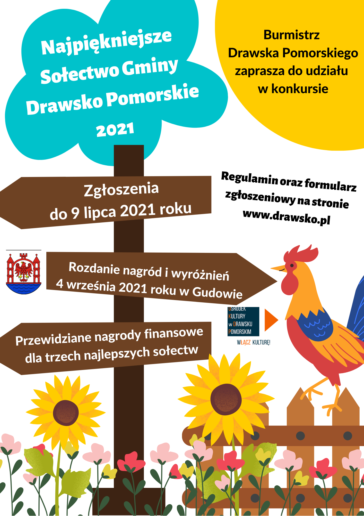 Plakat "Najpiękniejsze sołectwo gminy Drawsko Pomorskie 2021" Plakat "Najpiękniejsze sołectwo gminy Drawsko Pomorskie 2021"