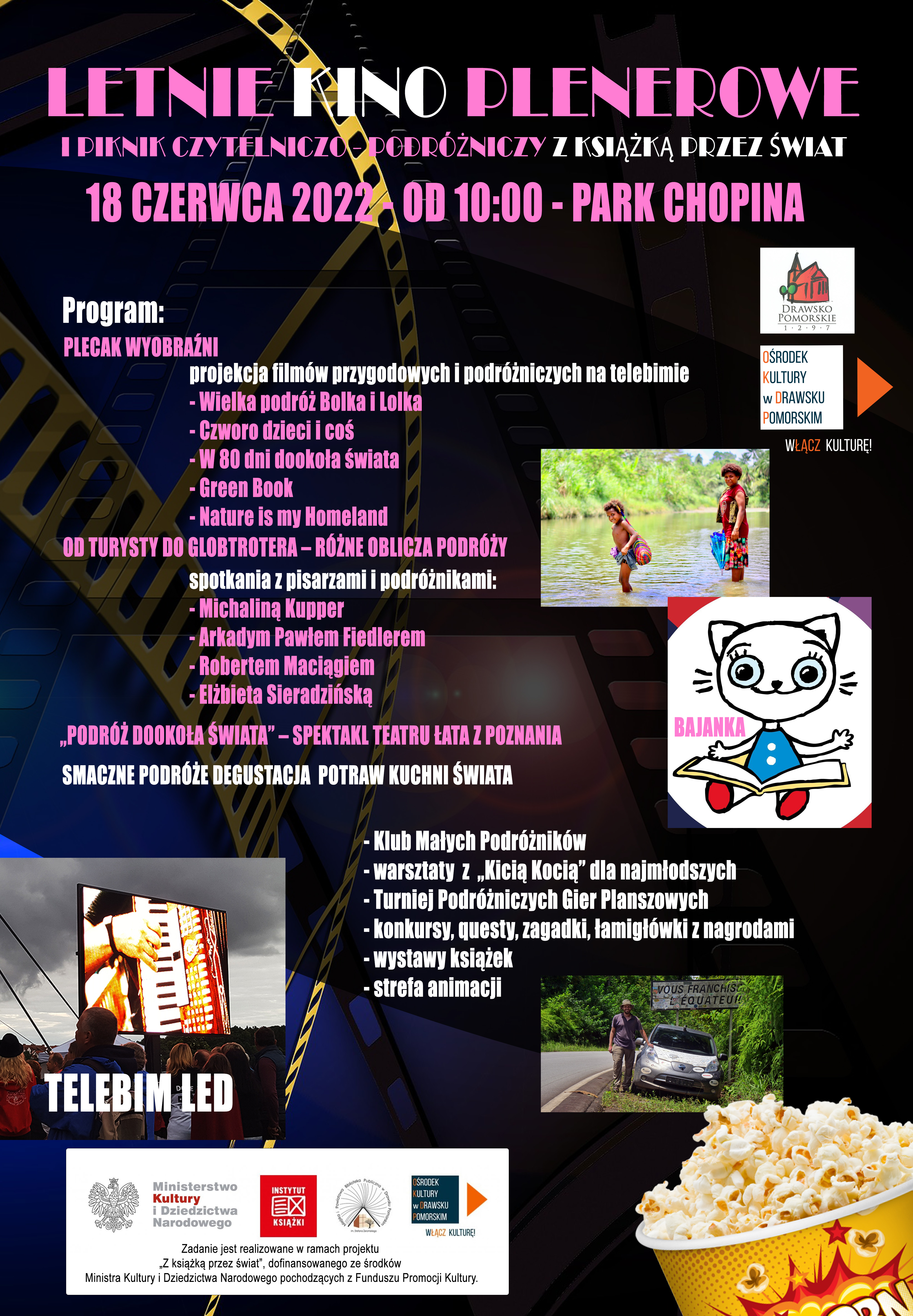 Plakat dotyczący letniego kina plenerowego