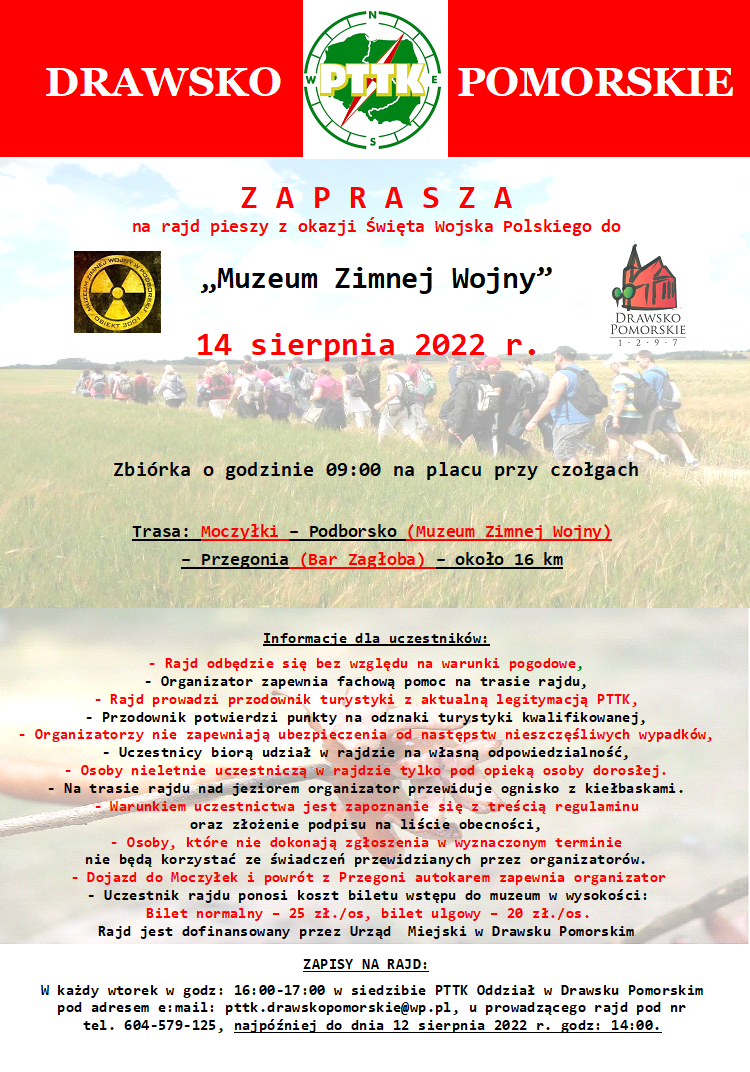 Plakat - Rajd pieszy z&nbsp;okazji Święta Wojska Polskiego