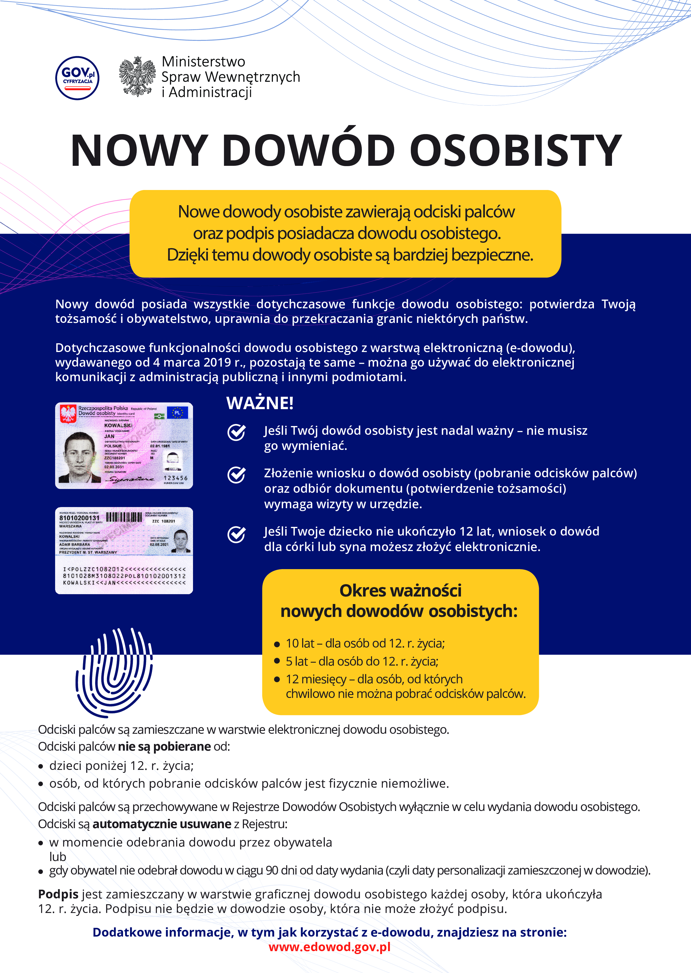 Plakat dotyczący nowych dowodów osobistych Plakat dotyczący nowych dowodów osobistych