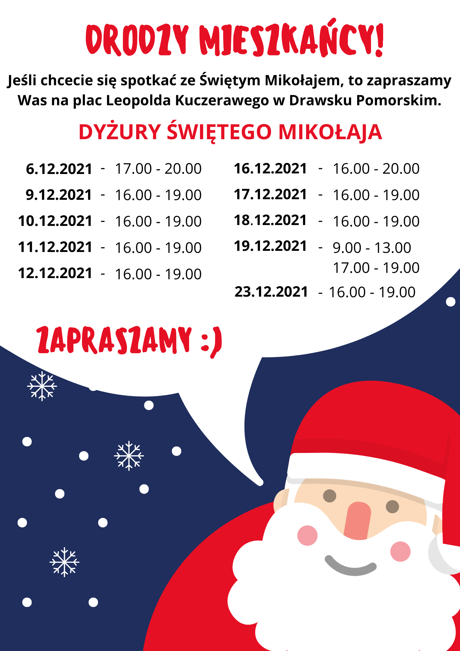 Dyżury Świętego Mikołaja Dyżury Świętego Mikołaja