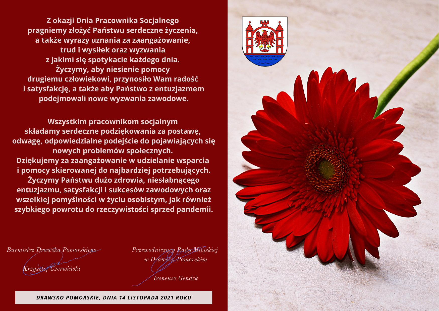 Życzenia na Dzień Pracownika Socjalnego