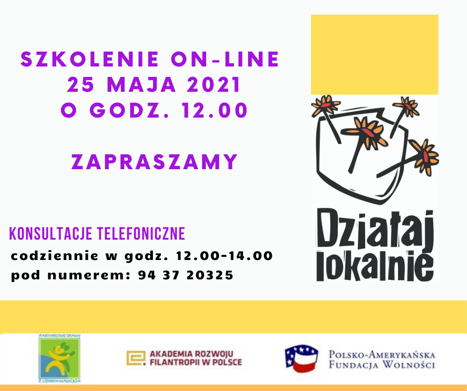 Grafika dotycząca szkolenia "Działaj Lokalnie"