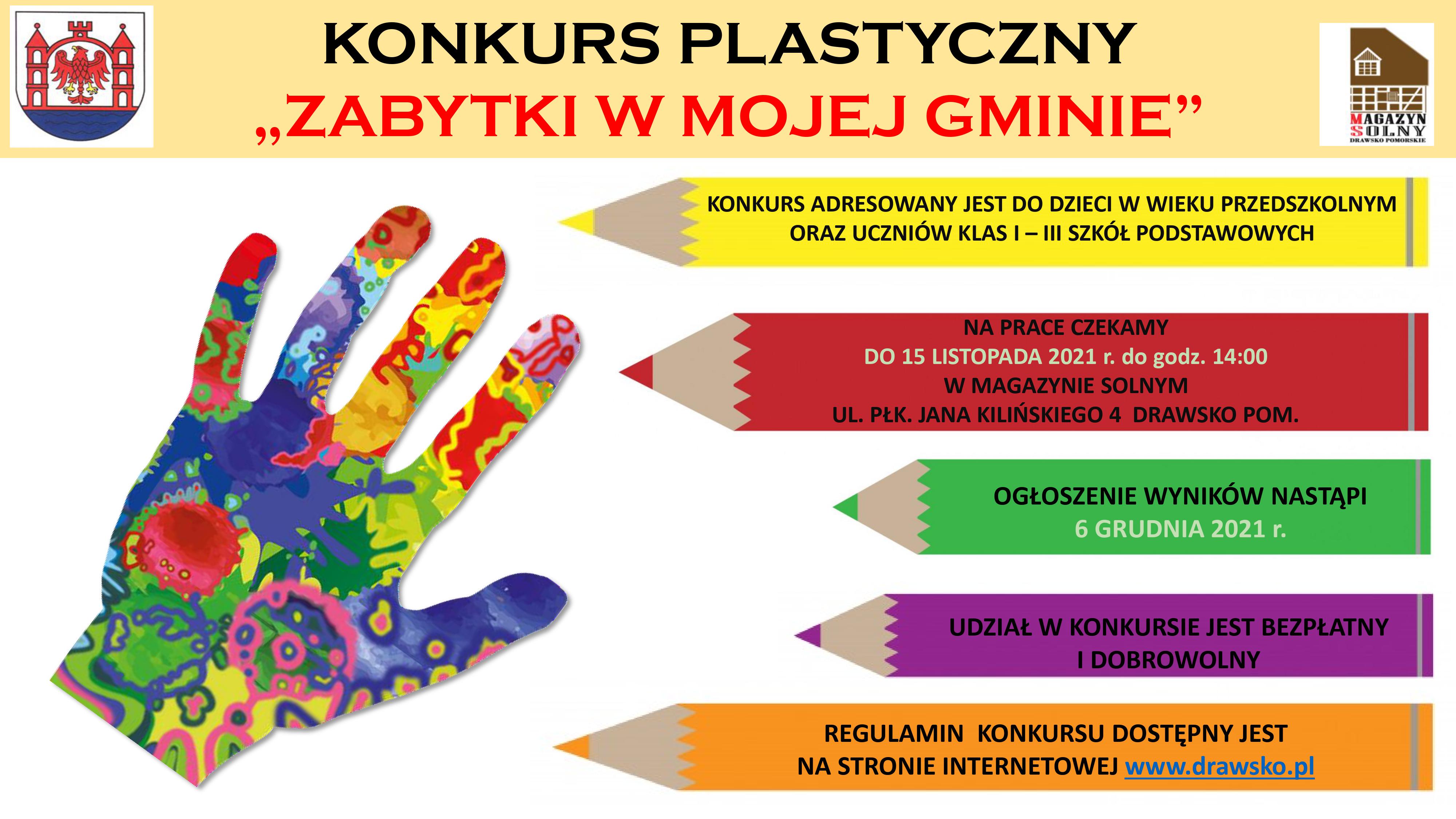Grafika dotycząca konkursu plastycznego "Zabytki w mojej gminie"
