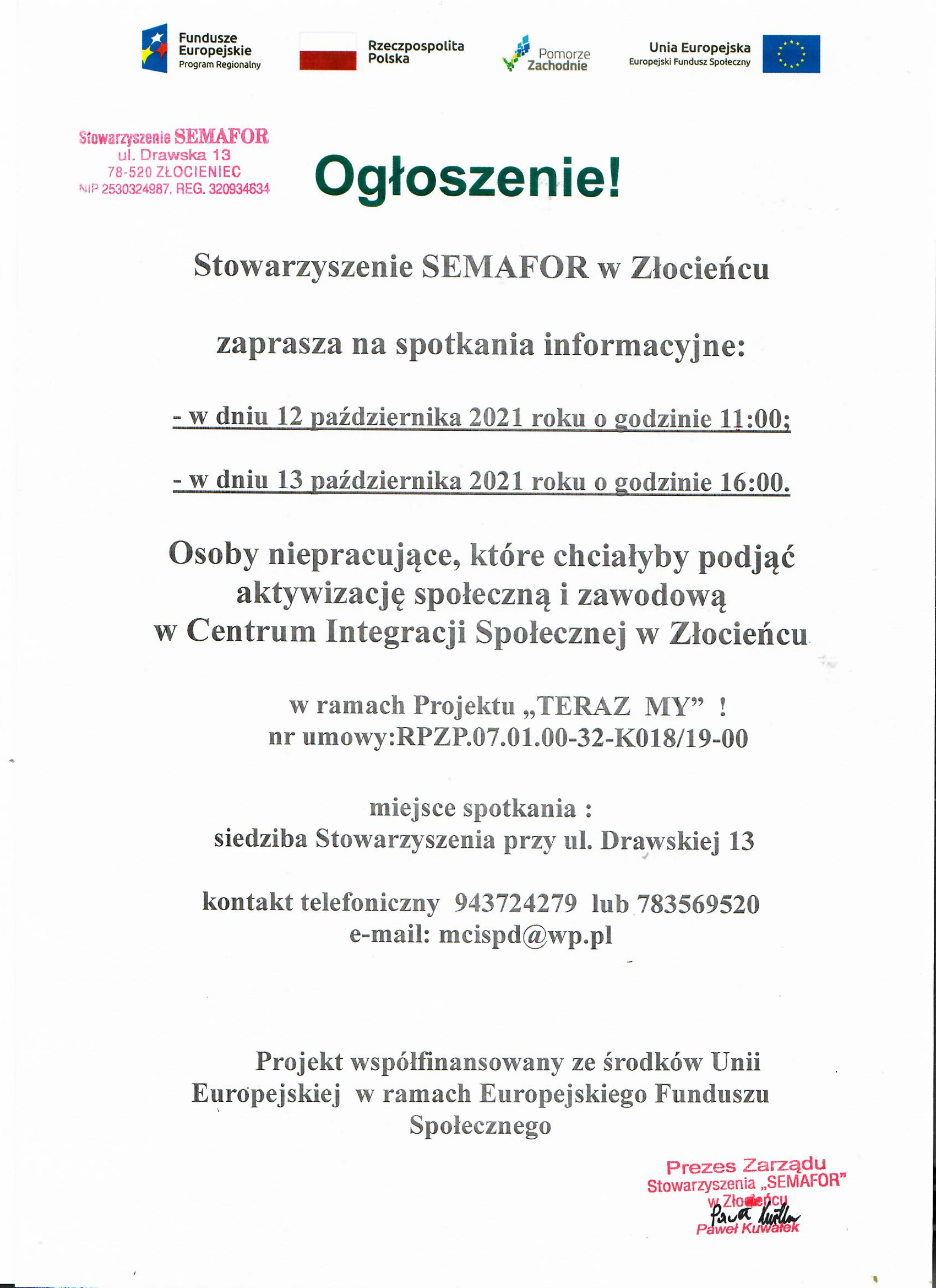 Plakat dotyczący cyklu spotkań Plakat dotyczący cyklu spotkań