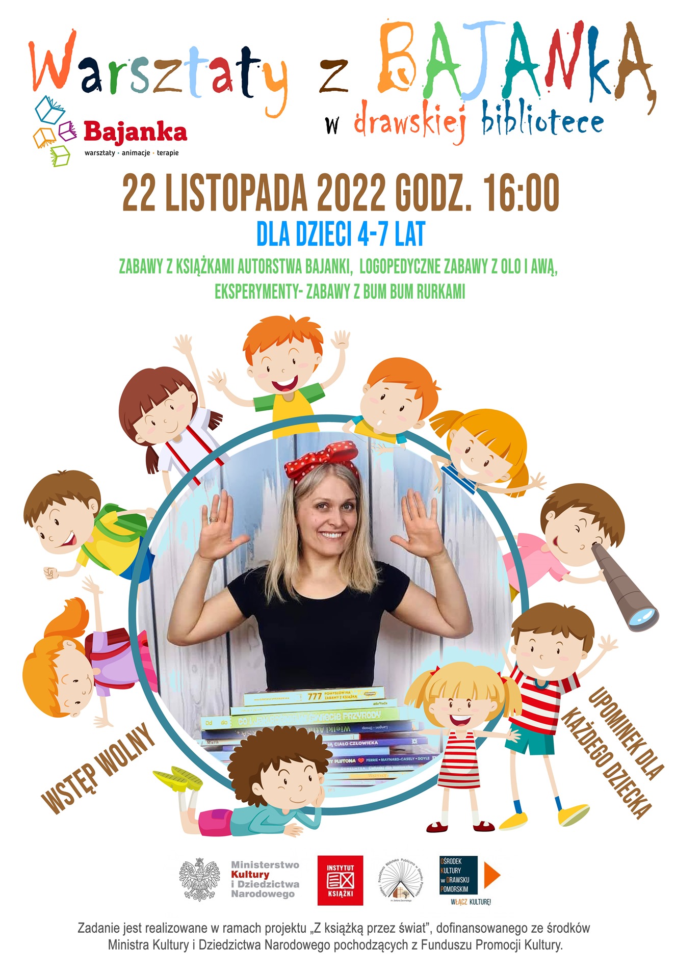 Plakat dotyczący wydarzenia "Warsztaty z&nbsp;Bajanką"