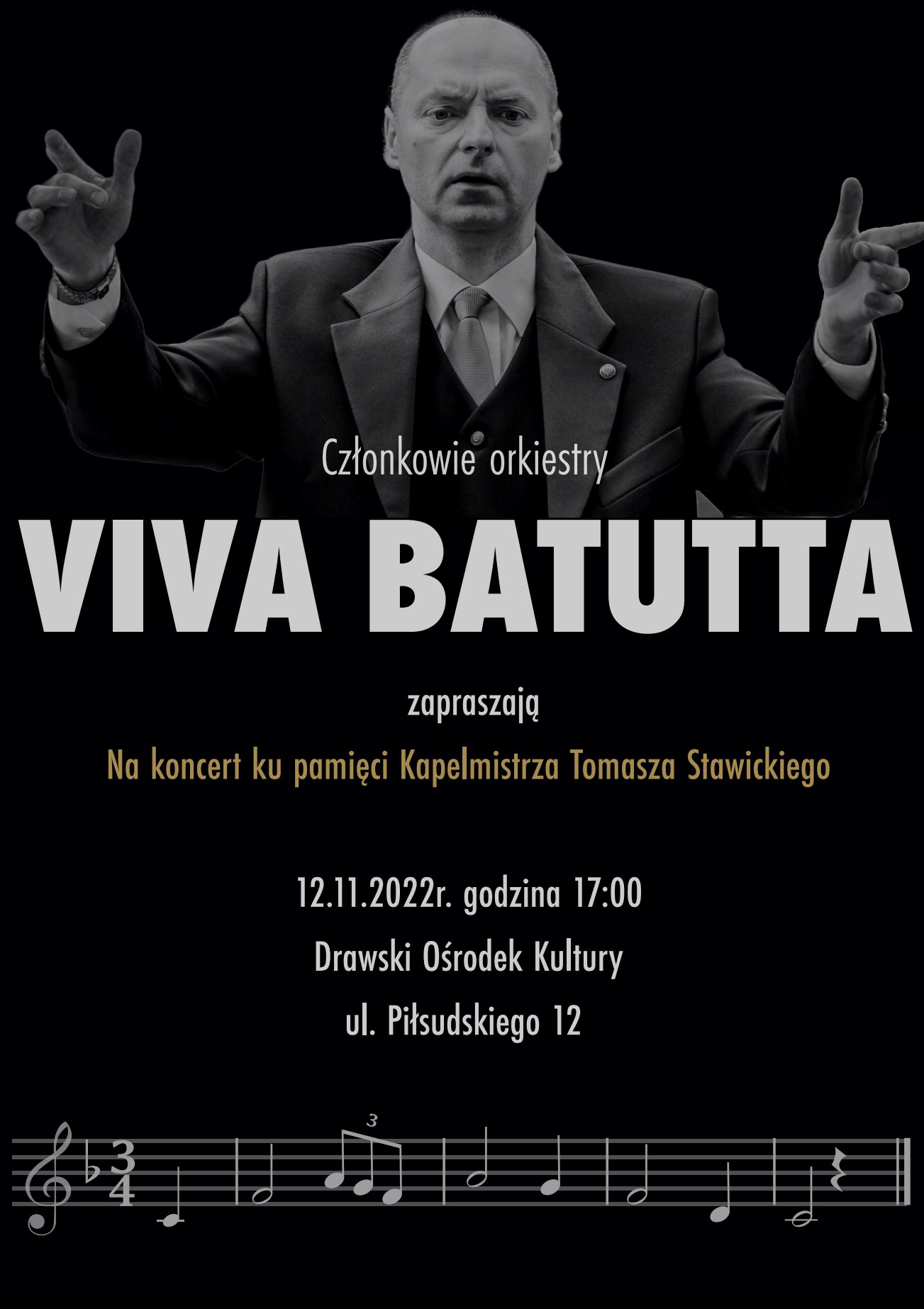 Plakat dotyczący wydarzenia Koncert orkiestry Viva Batutta Plakat dotyczący wydarzenia Koncert orkiestry Viva Batutta