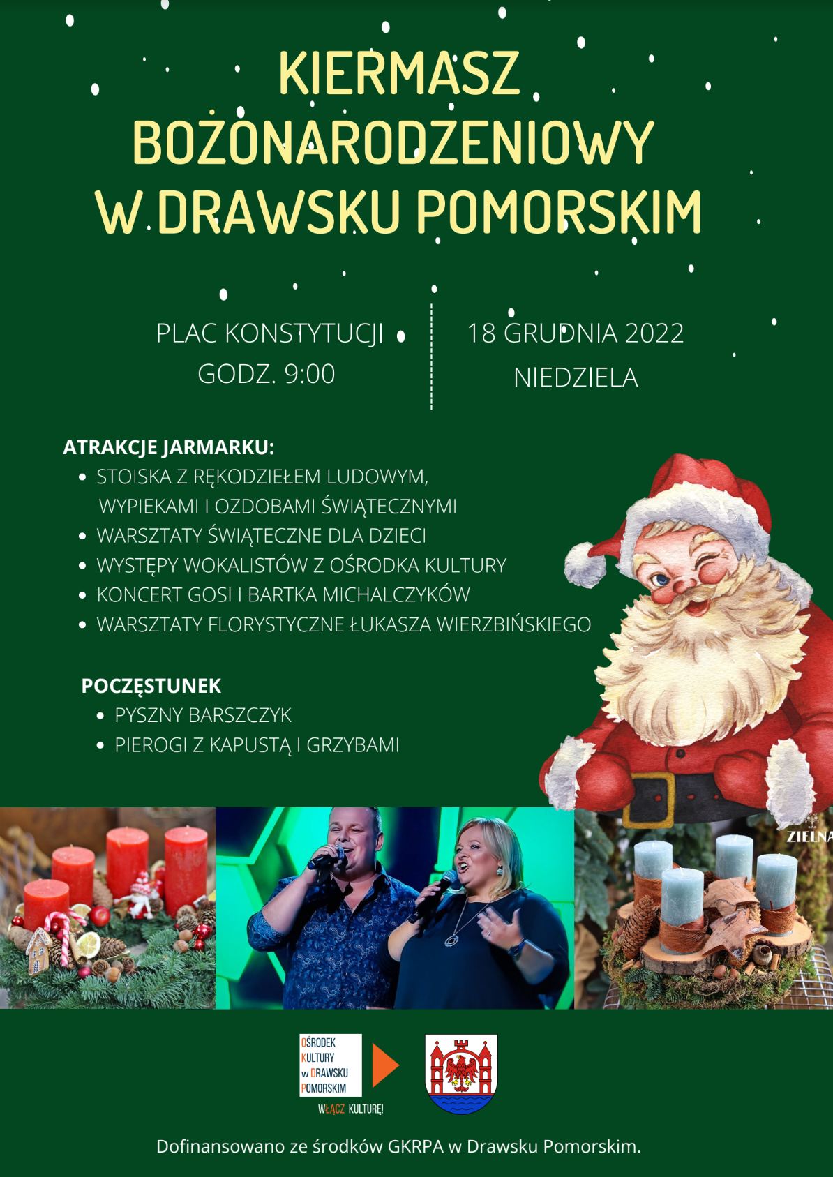 Plakat dotyczący kiermaszu bożonarodzeniowego