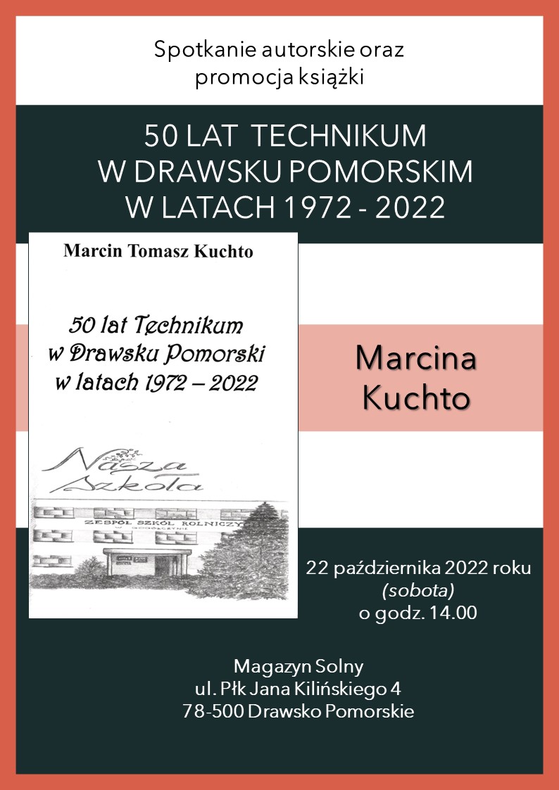Plakat dotyczący spotkania autorskiego z Marcinem Kuchto Plakat dotyczący spotkania autorskiego z Marcinem Kuchto