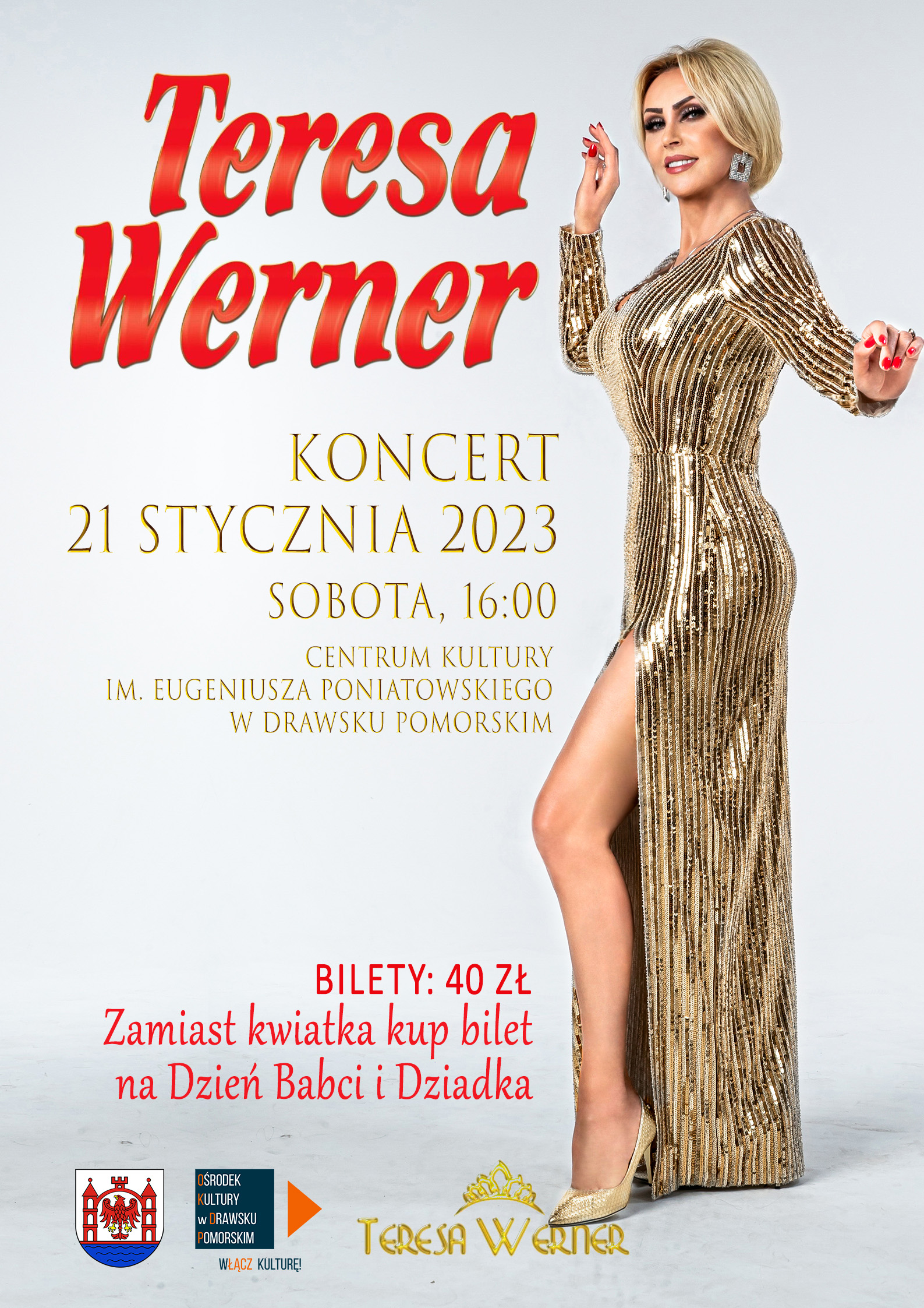 Plakat dotyczący koncertu Teresy Werner Plakat dotyczący koncertu Teresy Werner