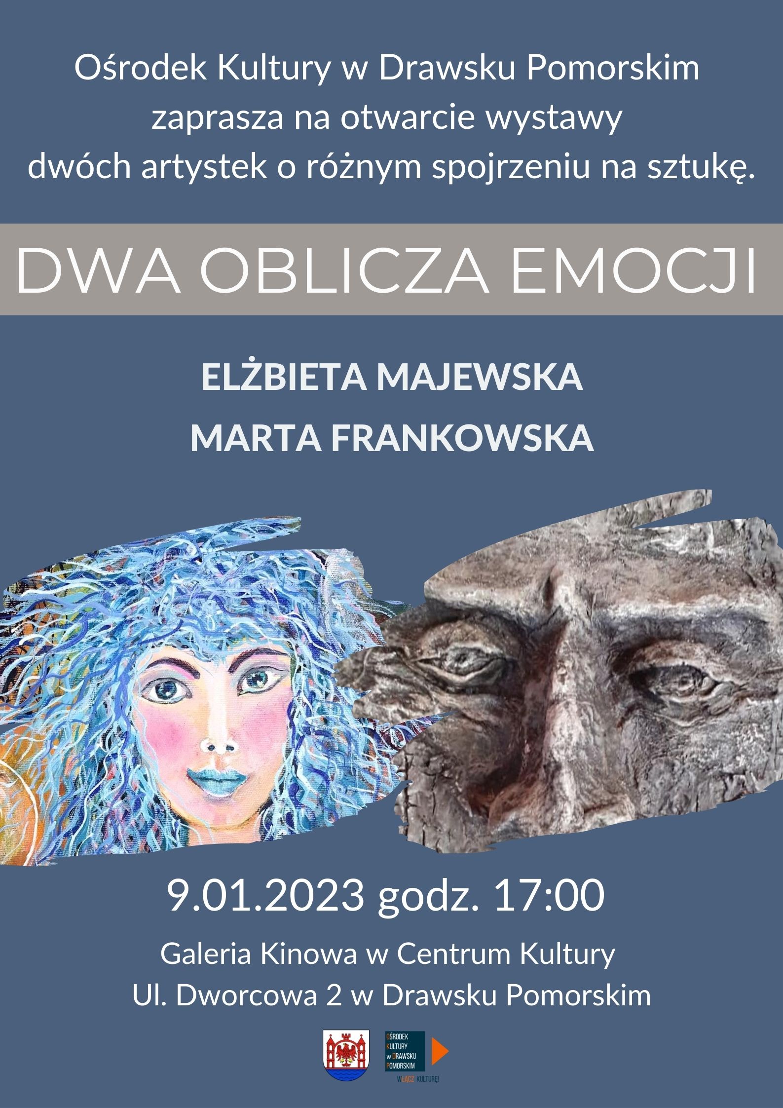 Plakat dotyczący wystawy Dwa Oblicza Emocji Plakat dotyczący wystawy Dwa Oblicza Emocji