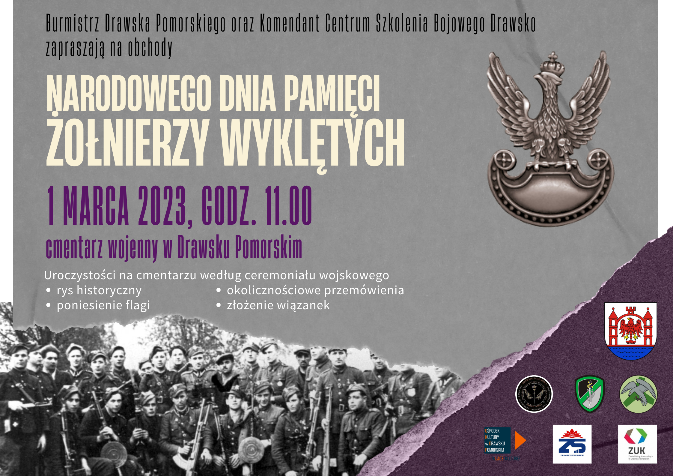 Plakat dotyczacy Obchodów Narodowego Dnia Pamięci Żołnierzy Wyklętych Plakat dotyczacy Obchodów Narodowego Dnia Pamięci Żołnierzy Wyklętych