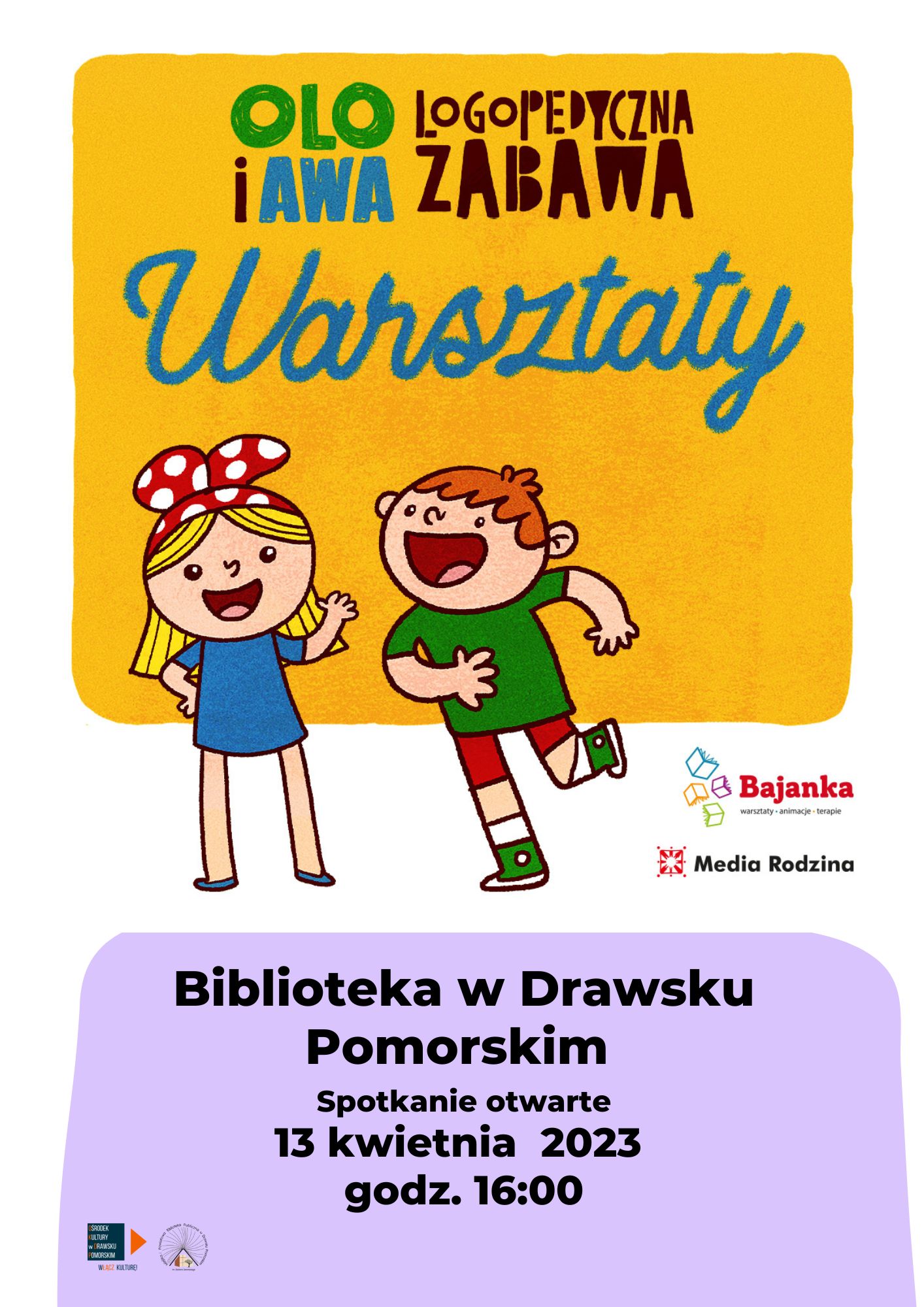 Plakat dotyczący warsztatów logopedycznych