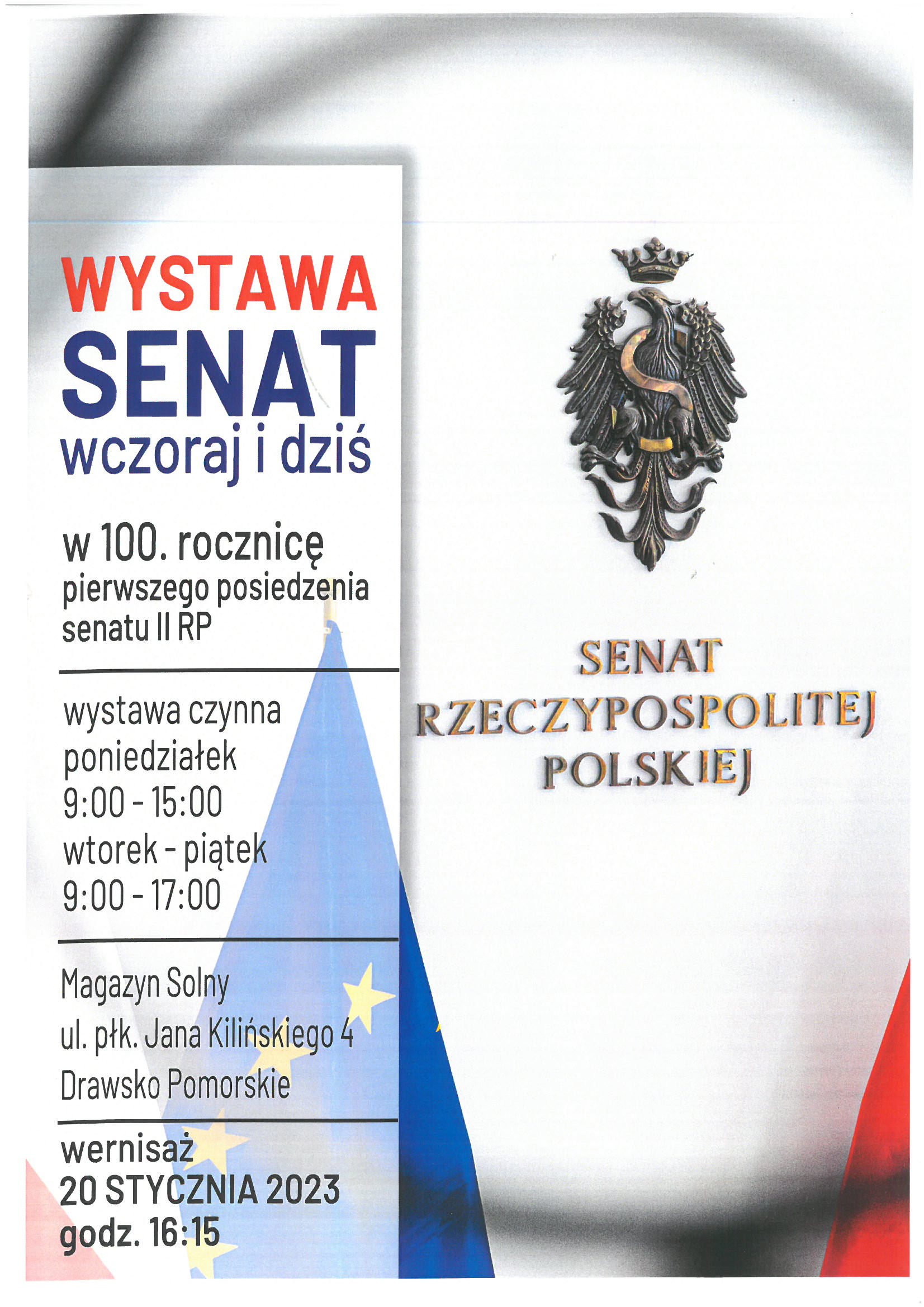 Plakat dotyczący wystawy "Senat wczoraj i dziś"