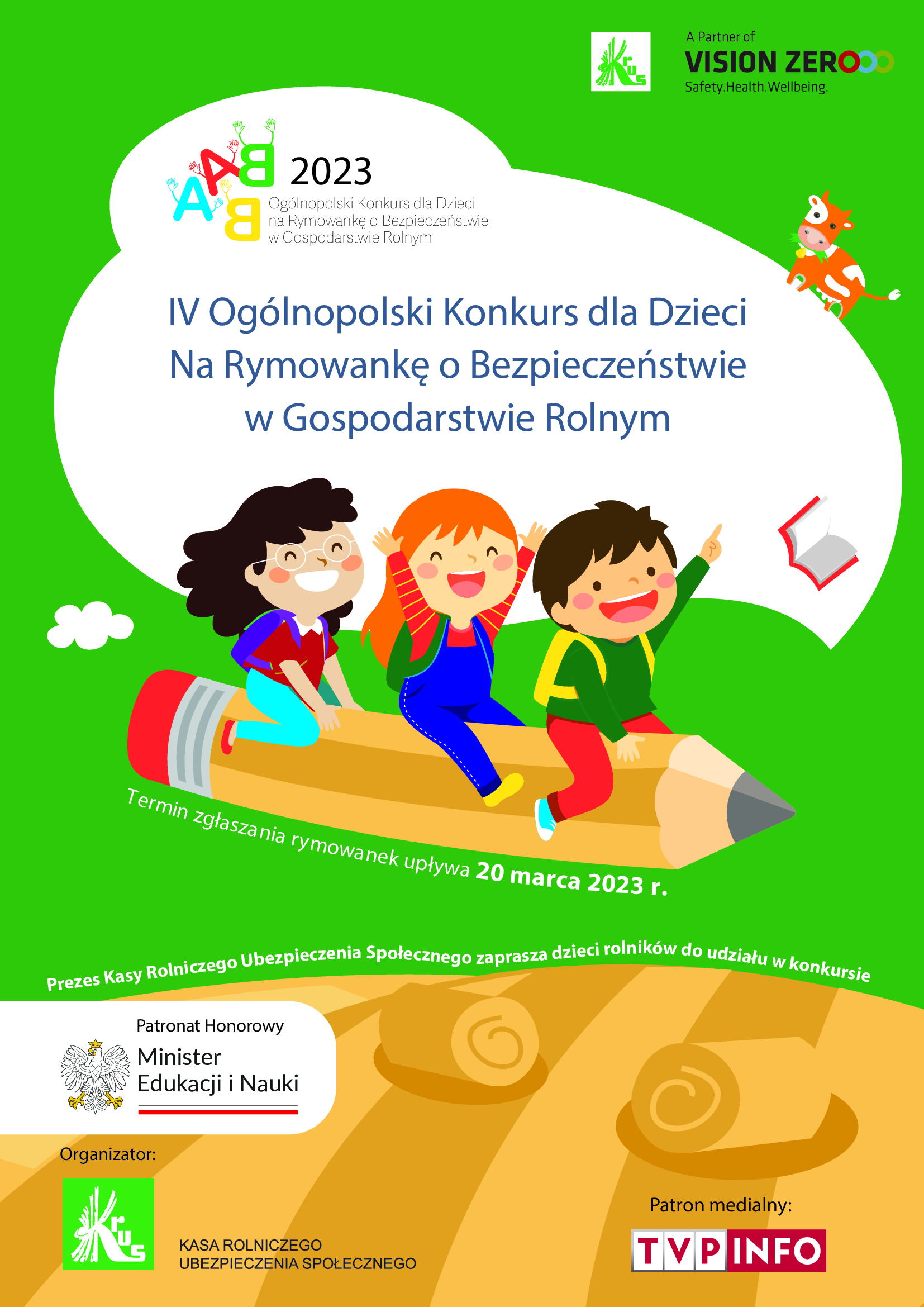 Plakat dotyczący Konkursu na rymowankę organizowanego przez KRUS Plakat dotyczący Konkursu na rymowankę organizowanego przez KRUS