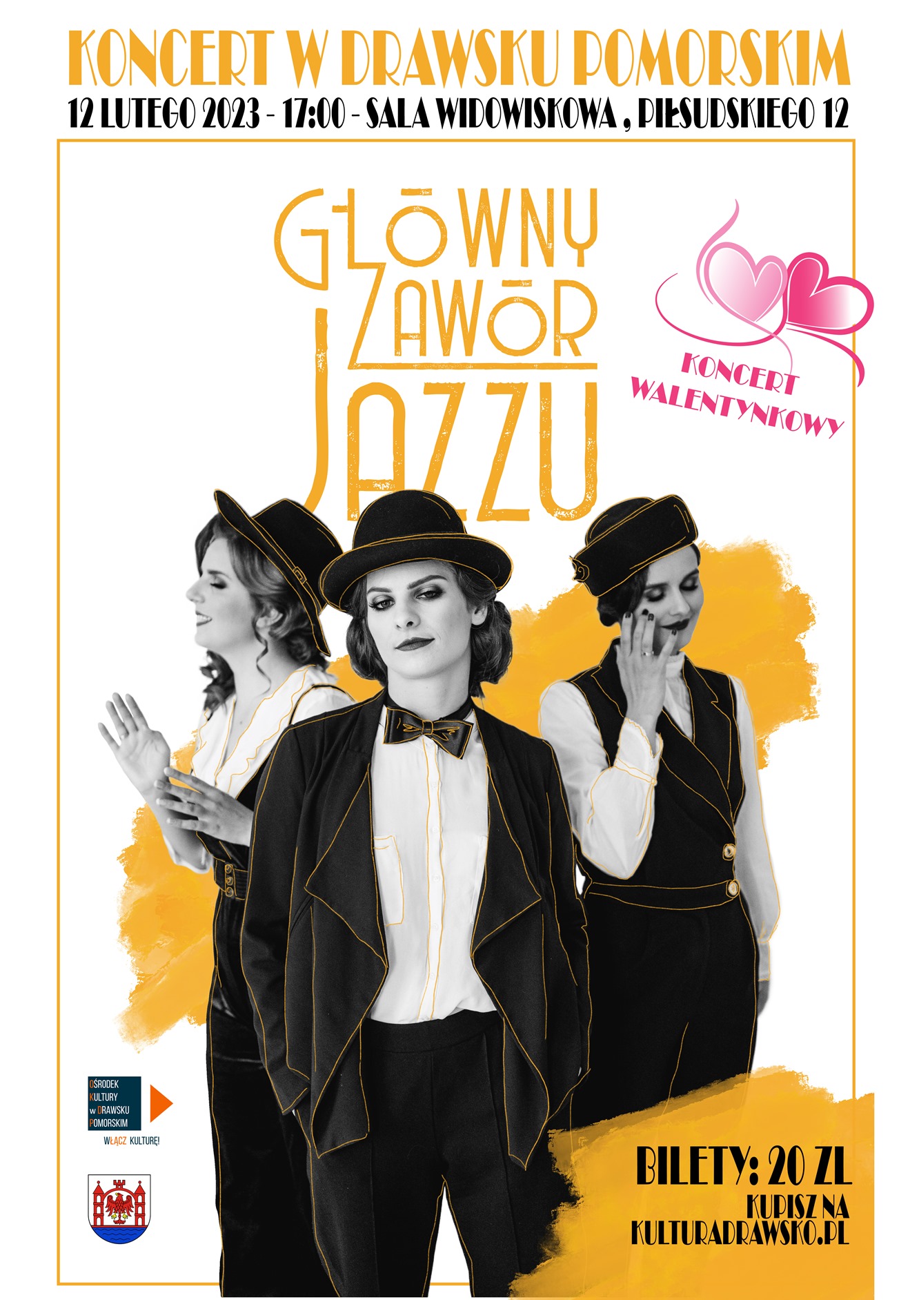 Plakat dotyczący koncertu Głowny Zawór Jazzu