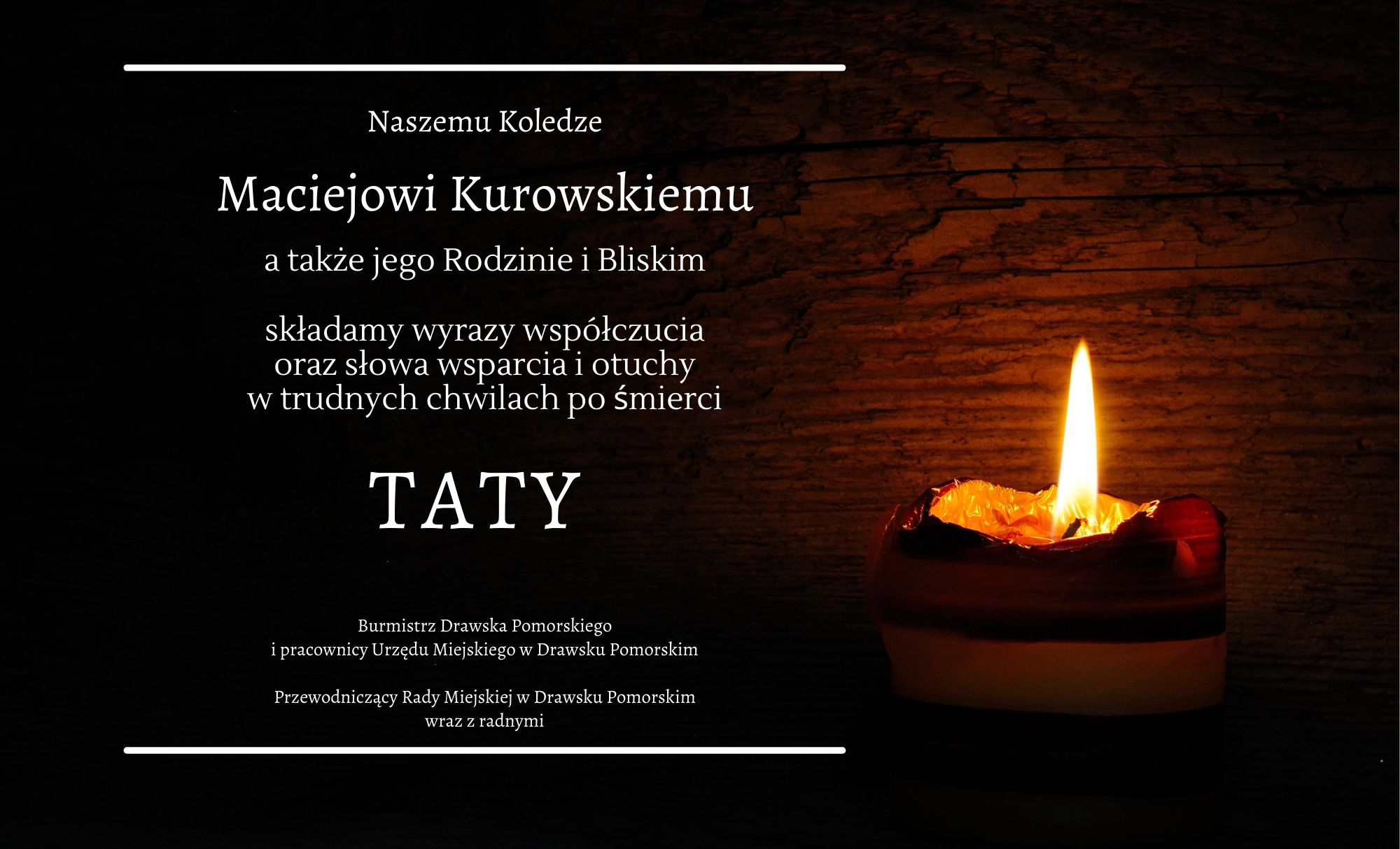 Z głębokim żalem i&nbsp;smutkiem przyjęliśmy wiadomość o&nbsp;śmierci(2)