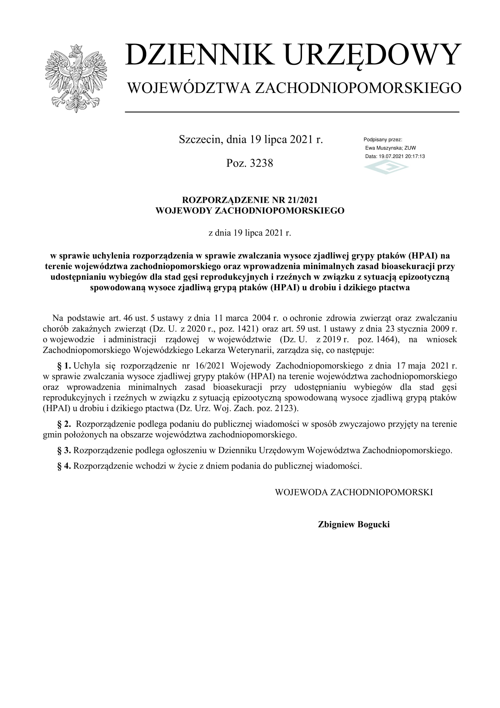 Rozporządzenie Wojewody Rozporządzenie Wojewody