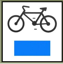 Oznaczenie ścieżki rowerowej - niebieska Oznaczenie ścieżki rowerowej - niebieska