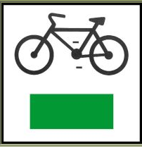 Oznaczenie ścieżki rowerowej - zielony