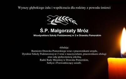 Zdjęcie do Kondolencje dla Rodziny Ś.P. Małgorzaty Mr&oacute;z