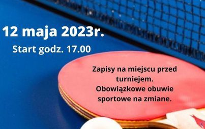 Zdjęcie do Zapraszamy na Turniej Tenisa Stołowego o Puchar Burmistrza