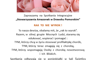 Zdjęcie do Zaproszenie na spotkania integracyjne &bdquo;Stowarzyszenia Amazonek w Drawsku Pomorskim&rdquo;