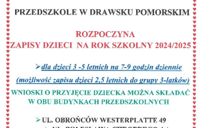 Zdjęcie do Ogłoszenie o naborze do Przedszkola na nowy rok szkolny 2024/2025 