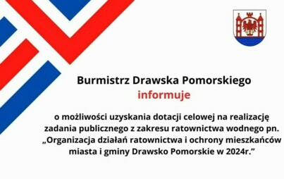 Zdjęcie do Ogłoszenie o możliwości uzyskania dotacji na realizację zadania z zakresu ratownictwa wodnego