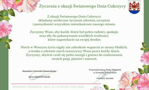 Zdjęcie do Życzenia z okazji Światowego Dnia Cukrzycy