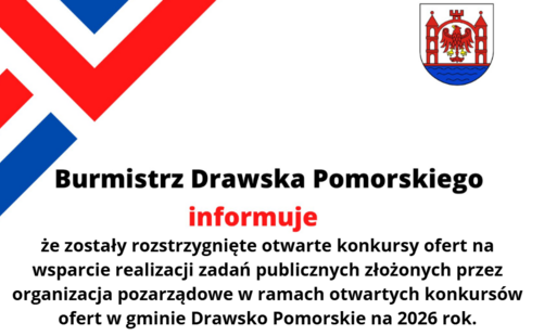 Zdjęcie do Rozstrzygnięcie otwartych konkurs&oacute;w ofert na 2026 rok w Gminie Drawsko Pomorskie
