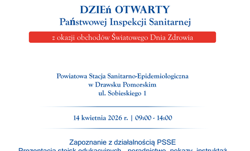 Zdjęcie do Powiatowa Stacja Sanitarno-Epidemiologiczna w Drawsku Pomorskim zaprasza na Dzień Otwarty Państwowej Inspekcji Sanitarnej