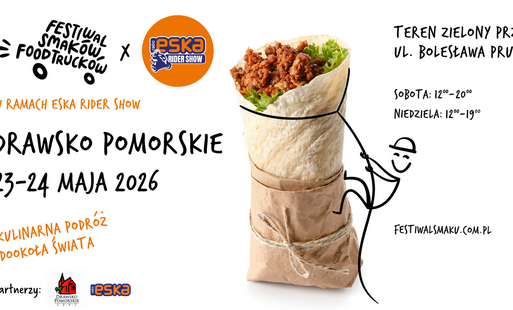 Zdjęcie do Festiwal Smak&oacute;w Food Truck&oacute;w i Eska Rider Show już niedługo w Drawsku Pomorskim! 23 i 24 maja przy ul. Bolesława Prusa zaparkują food trucki serwujące dania z r&oacute;żnych stron świata.