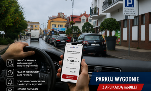 Zdjęcie do W Drawsku Pomorskim za parkowanie zapłacisz także telefonem. Ruszyła obsługa aplikacji moBILET