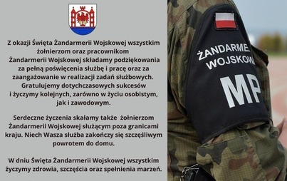 Zdjęcie do Życzenia z okazji Święta Żandarmerii Wojskowej