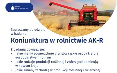 Zdjęcie do Badanie statystyczne z zakresu rolnictwa - Ankieta koniunktury w gospodarstwie rolnym 15-29.07.2022 