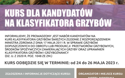 Zdjęcie do Kurs dla kandydat&oacute;w na klasyfikator&oacute;w grzyb&oacute;w 